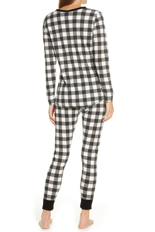 Black Plaid Two Pieces Loungewear - Image 2