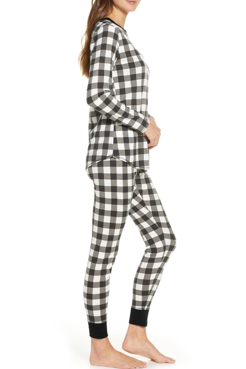 Black Plaid Two Pieces Loungewear - Image 3