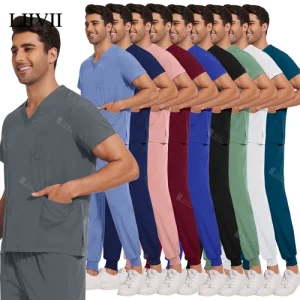 New Lightweight Anti-wrinkle Surgical Uniform Woman Men Medical Nurse