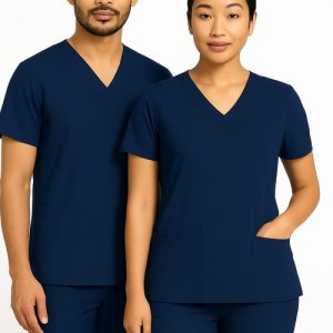 Unisex Medical Scrub Set – V-Neck Short Sleeve Top and Matching Pants