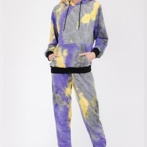 Womens Cotton Tye Dye Lounge Wear Sweat Set