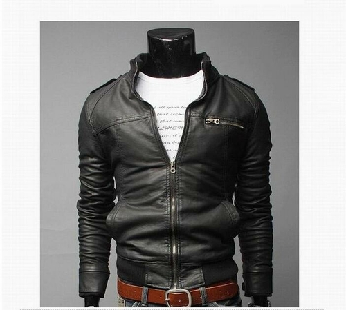 Mens PU Leather Jacket Fashion Coats for Male Business Wear Clothing - Image 3