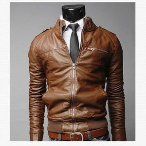 Mens PU Leather Jacket Fashion Coats for Male Business Wear Clothing