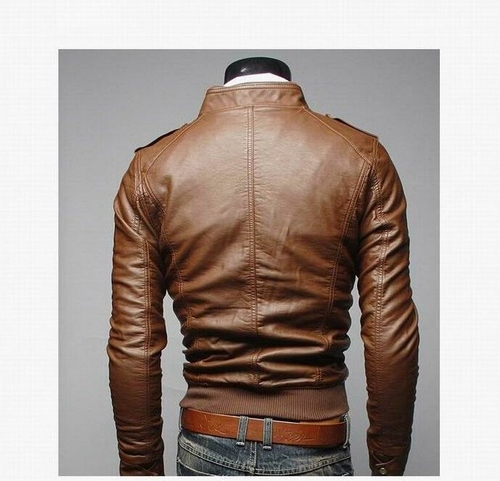 Mens PU Leather Jacket Fashion Coats for Male Business Wear Clothing - Image 4