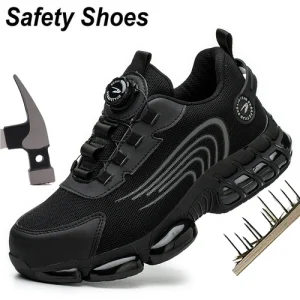 New Safety Boots Men Work Sneakers Indestructible Shoes Steel Toe