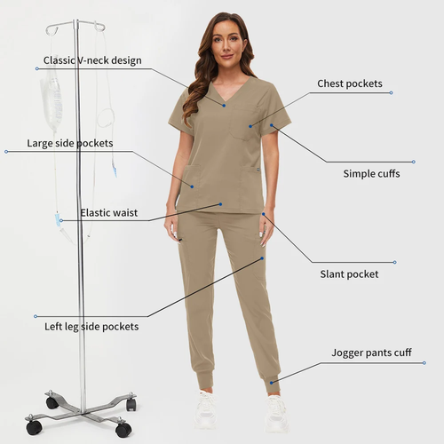 Hospital Scrub Sets Uniform Women Jogger Suit Nurse Accessories - Image 2
