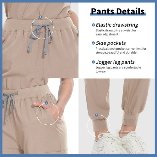 Niaahinn Nurse Surgical Scrub Suit Men Women Unisex Doctor Medical - Image 4