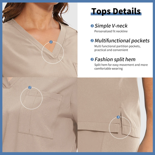 Niaahinn Nurse Surgical Scrub Suit Men Women Unisex Doctor Medical - Image 3