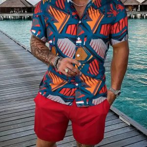Men streetwear two piece Beach set