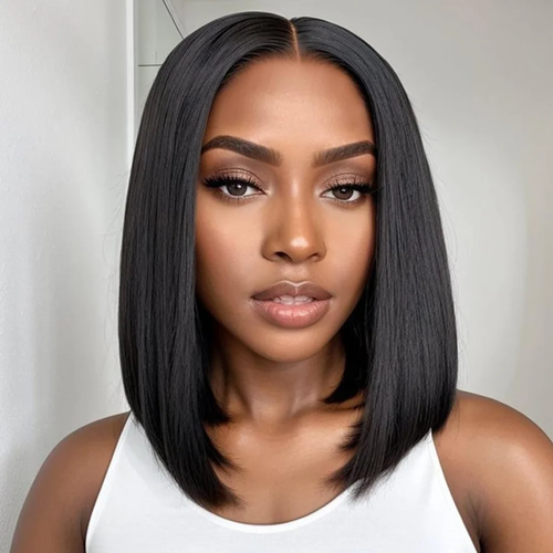 Bob Wig Human Hair 13x4 Frontal Lace Wigs for black Women HD Bob Lace - Image 2