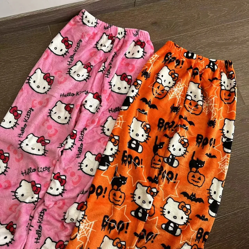 Sanrio Hello Kitty Anime Y2k Kawaii Flannel Pajamas Women'S Warm - Image 4