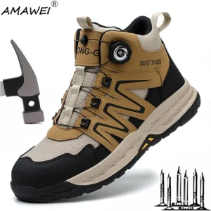 New Safety Boots Men Work Indestructible Shoes Sneakers Steel Toe